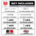 Milwaukee 48-22-9285 98pc 3/8" 6-Pt & 12-Pt Metric & SAE Ratchet & Socket Set w PACKOUT Organizer - 2
