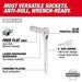 Milwaukee 48-22-9285 98pc 3/8" 6-Pt & 12-Pt Metric & SAE Ratchet & Socket Set w PACKOUT Organizer - 8