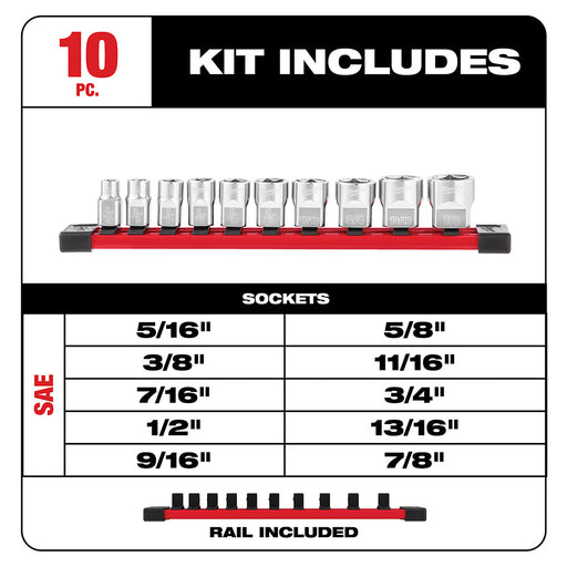 Milwaukee  48-22-9403 3/8" Drive 10pc Socket Set - SAE - 2