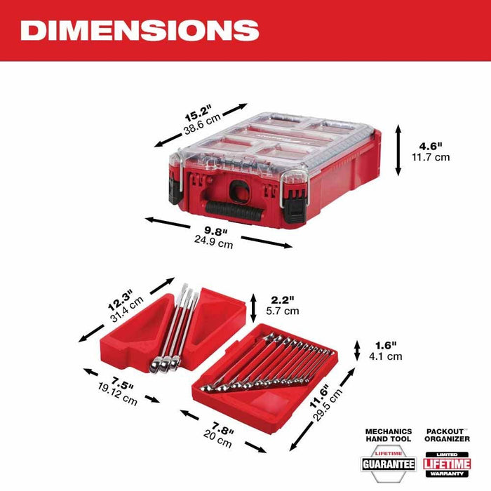 Milwaukee 48-22-9484 15pc SAE Combination Wrench Set with PACKOUT Compact Organizer - 5