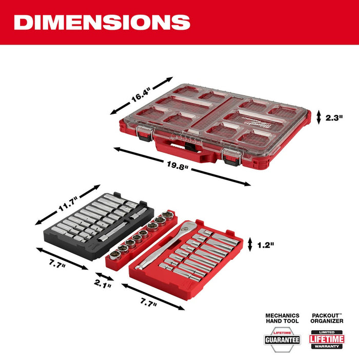 Milwaukee 48-22-9487 47PC 1/2" Drive Ratchet & Socket Set with PACKOUT Organizer - 5