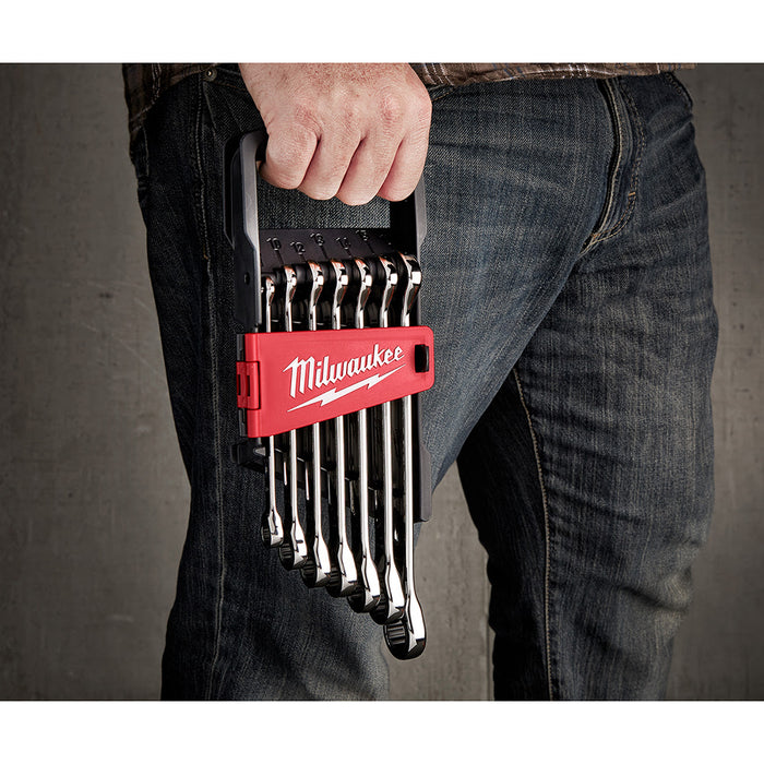 Milwaukee 48-22-9506 7 Piece Ratcheting Combination Wrench Set - Metric - 9