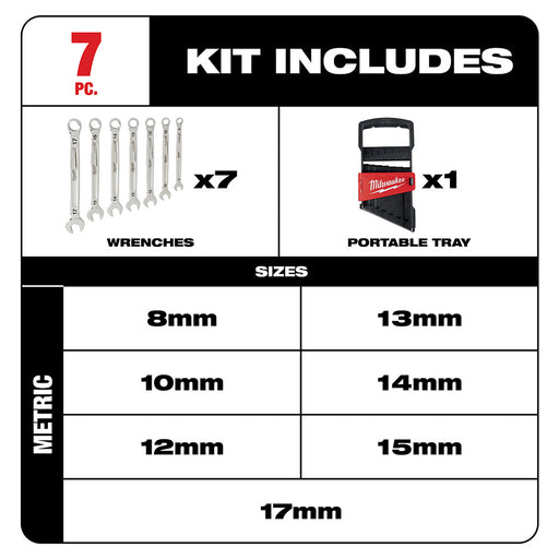 Milwaukee 48-22-9507 7 Piece Combination Wrench Set - Metric - 2