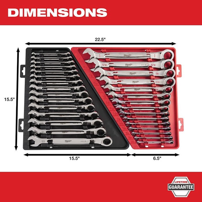 Milwaukee 48-22-9516 15 Piece Ratcheting Combination Wrench Set - Metric - 4