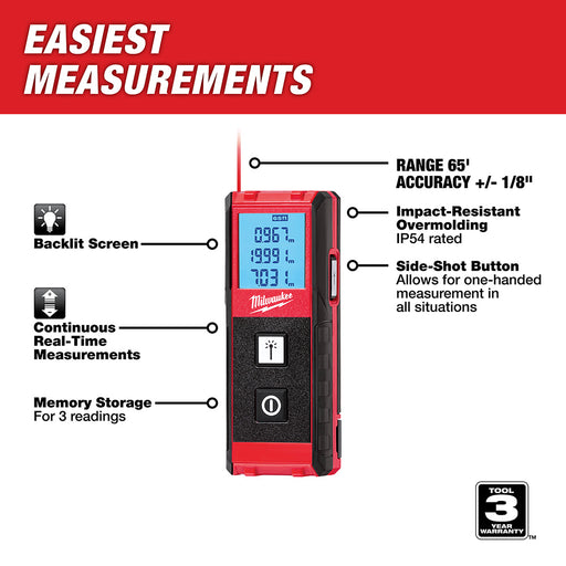 Milwaukee 48-22-9801 65' Laser Distance Meter - 2