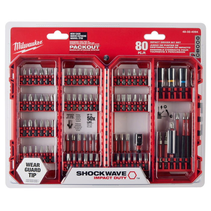 Milwaukee 48-32-4094 SHOCKWAVE Impact Duty Driver Bit Set - 80PC - 12