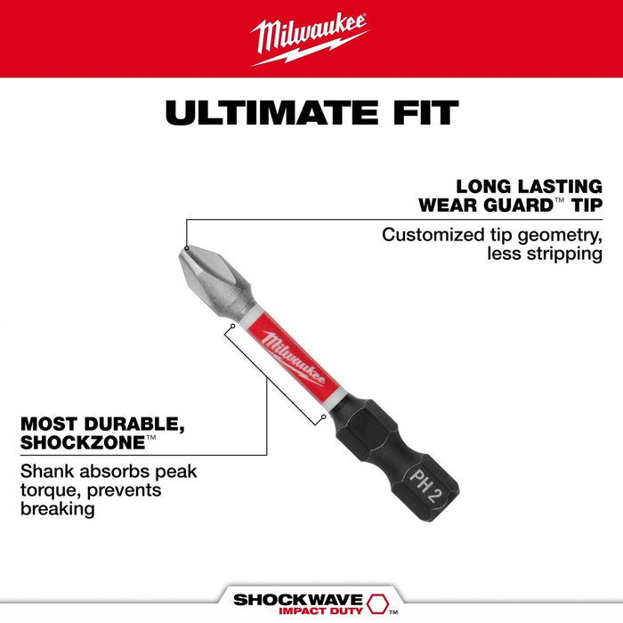 Milwaukee 48-32-4159 SHOCKWAVE™ 2 in. Impact Slotted 9/32 in. Power Bits (25 Pack) - 3