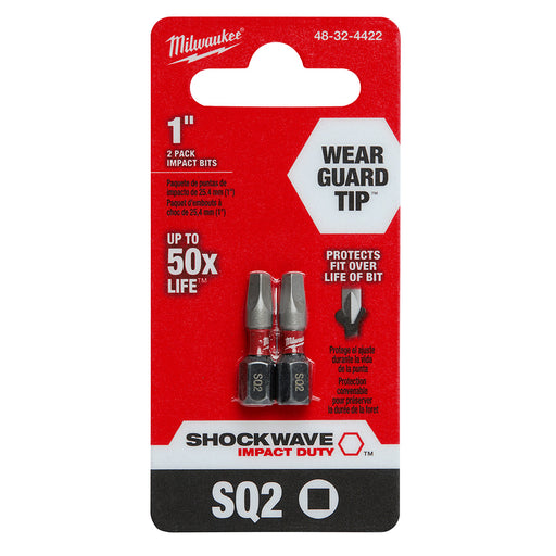 Milwaukee 48-32-4422 SHOCKWAVE 1" SQ2 Impact Bit 2PK - 2