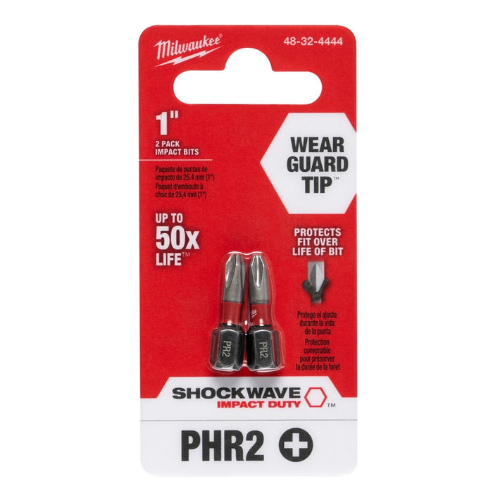 Milwaukee 48-32-4444 SHOCKWAVE 1" PR2 Impact Bit 2PK - 8