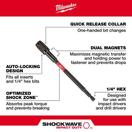 Milwaukee 48-32-4531 Shockwave 2-7/8" Impact Locking Bit Holder - 2