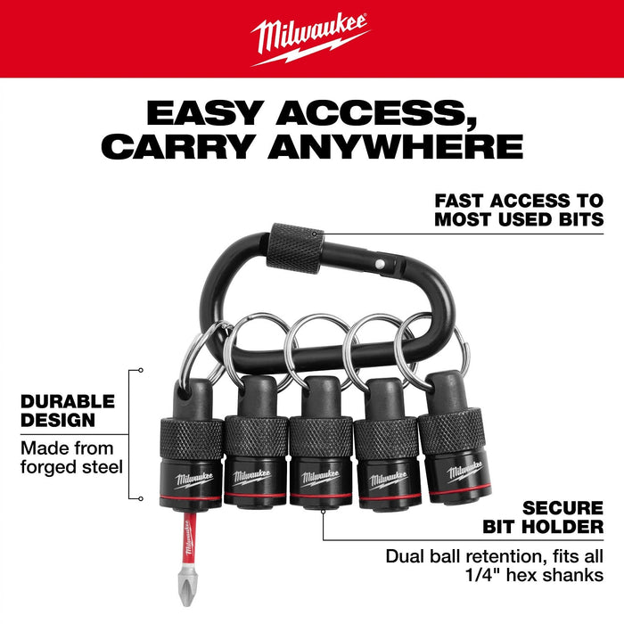 Milwaukee 48-32-4537 5PC Bit Holder with Carabiner - 3
