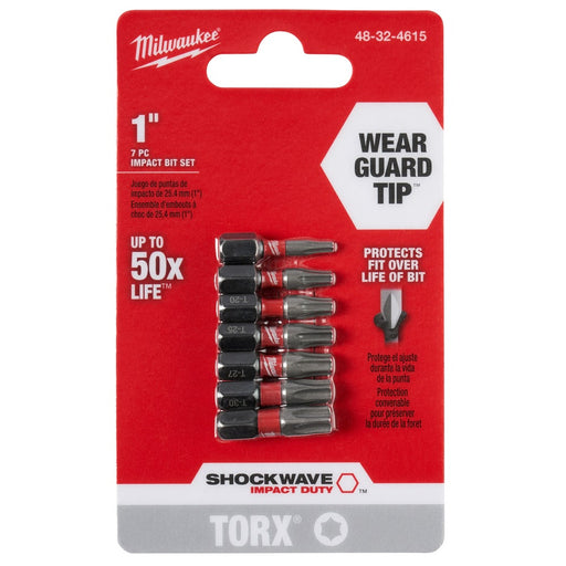 Milwaukee 48-32-4615 Shockwave™ 7 Piece Torx 1” Insert Bit Set