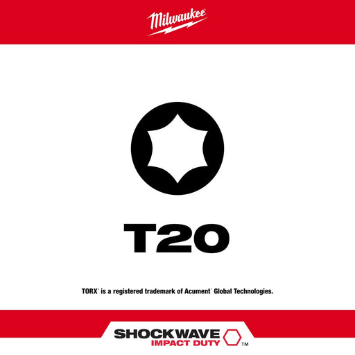 Milwaukee 48-32-4684 Shockwave 2" T20 5PK - 2