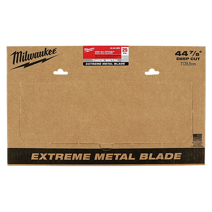 Milwaukee 48-39-0605 44-7/8" 8-10 TPI Extreme Thick Metal Bandsaw Blades 25 Pack Deep Cut - 2