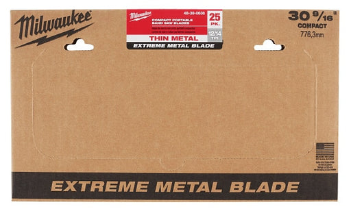 Milwaukee 48-39-0636 30-9/16 in. 12/14 TPI COMPACT EXTREME THIN METAL BAND SAW BLADE 25PK