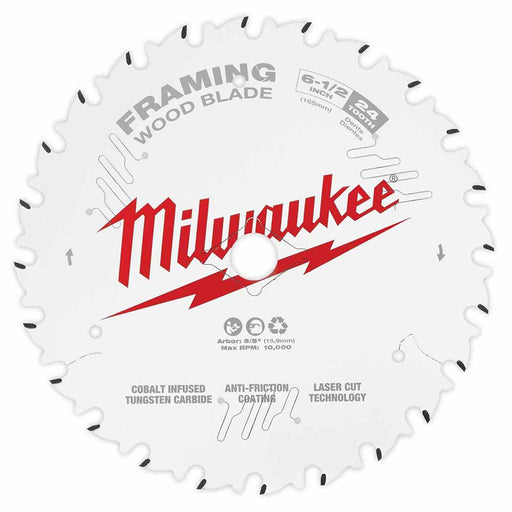 Milwaukee 48-40-0620 6-1/2" 24T Framing Circular Saw Blade - 2