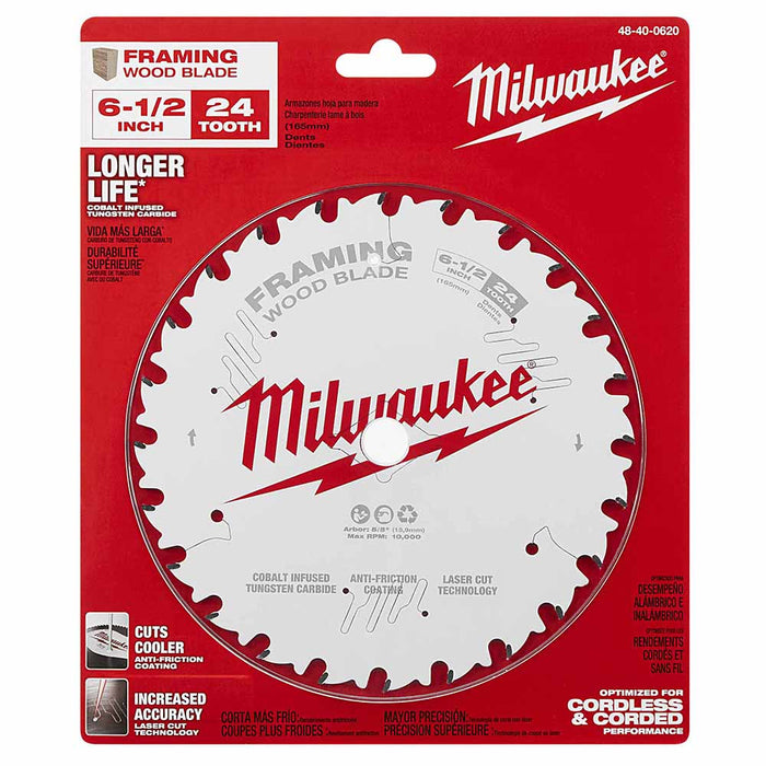 Milwaukee 48-40-0620 6-1/2" 24T Framing Circular Saw Blade - 7