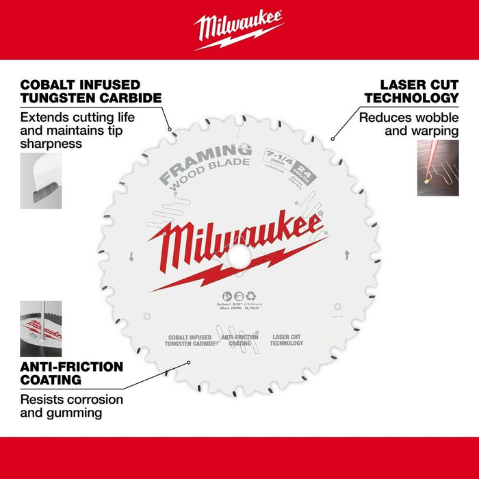 Milwaukee 48-40-1720 7-1/4" 24T Framing Contractor Pack (25PK) - 3