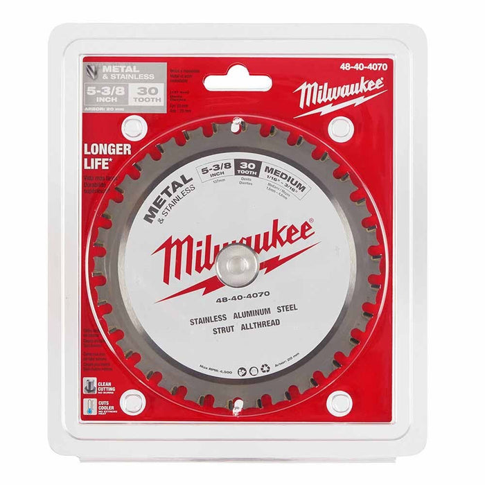 Milwaukee 48-40-4070 5-3/8” Metal Saw Blade 30 Tooth Ferrous - 12