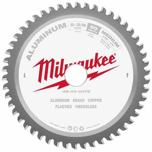 Milwaukee 48-40-4075 5-3/8” Metal Saw Blade 50 Tooth Non-Ferrous