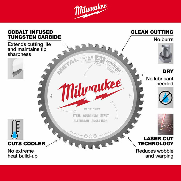 Milwaukee  48-40-4220 6-1/2" 48T METAL CSB, 5/8" - 4