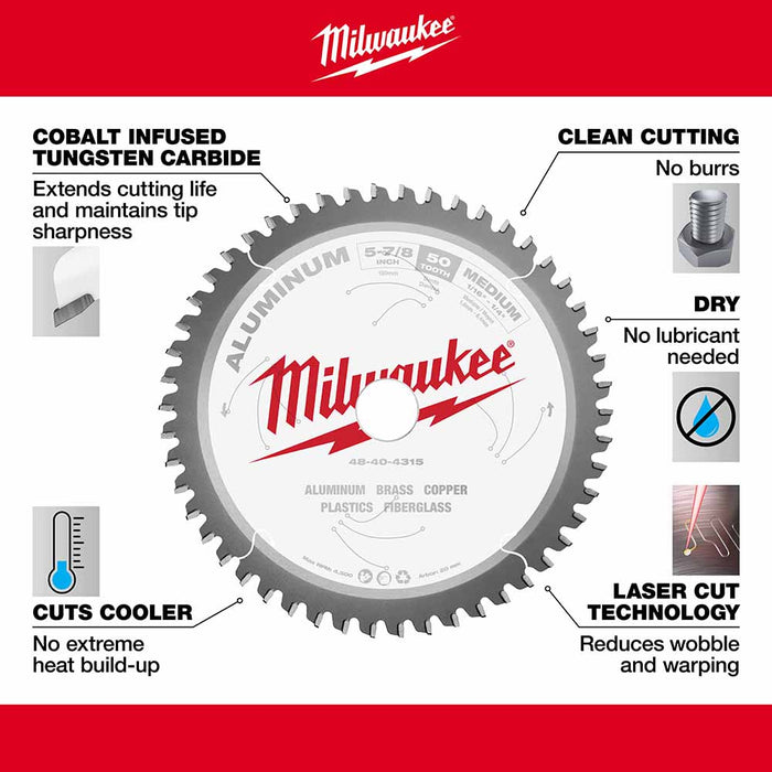 Milwaukee  48-40-4315 5-7/8" 50T ALUMINUM CSB, 20MM - 4