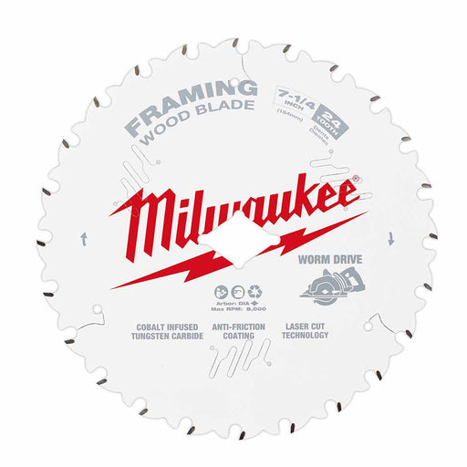 Milwaukee  48-41-0723 7-1/4" 24T Worm Drive Framing Circular Saw Blades Bulk 10