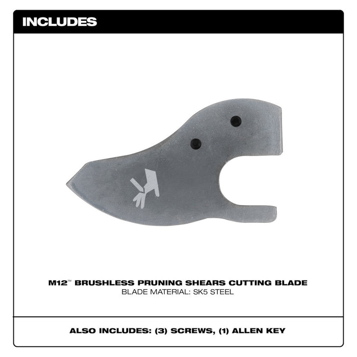 Milwaukee 48-44-2769 M12 Brushless Pruning Shears Replacement Blade - 3