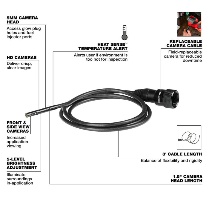 Milwaukee 48-53-3150 5mm Borescope Camera Cable - 2