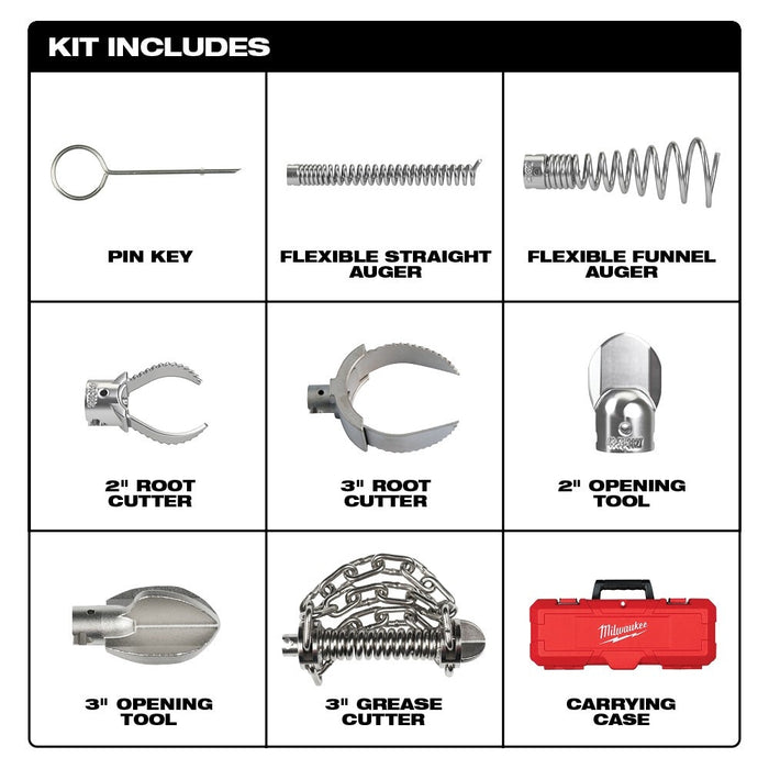 Milwaukee 48-53-3839 2" - 4" Head Attachment Kit For 7/8" Sectional Cable - 3