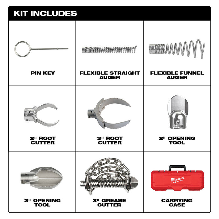 Milwaukee 48-53-3839 2" - 4" Head Attachment Kit For 7/8" Sectional Cable - 3