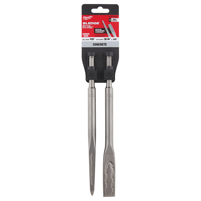 Milwaukee  48-62-6080 SDS-PLUS SLEDGE™ Bull Point & Flat Chisel 2 Pack