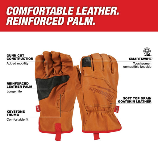 Milwaukee 48-73-0011 Goatskin Leather Gloves - Medium - 2