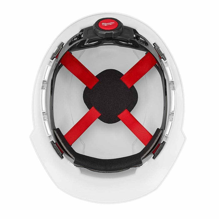 Milwaukee 48-73-1200 White Front Brim Vented Hard Hat with 4PT Ratcheting Suspension - 5