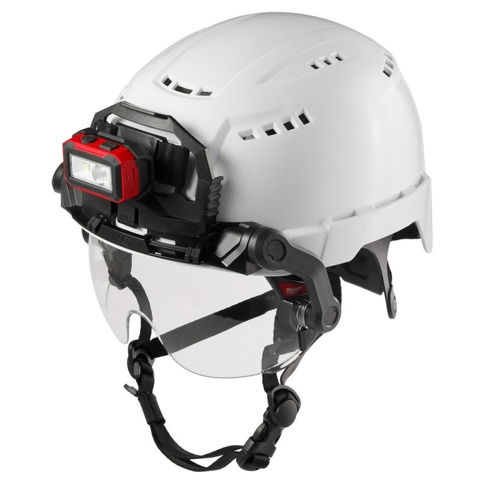 Milwaukee 48-73-1411 BOLT Eye Visor / Face Shield - Clear Dual Coat Lens with Head Lamp Mount Bracket (Compatible with Milwaukee Safety Helmets) - 10