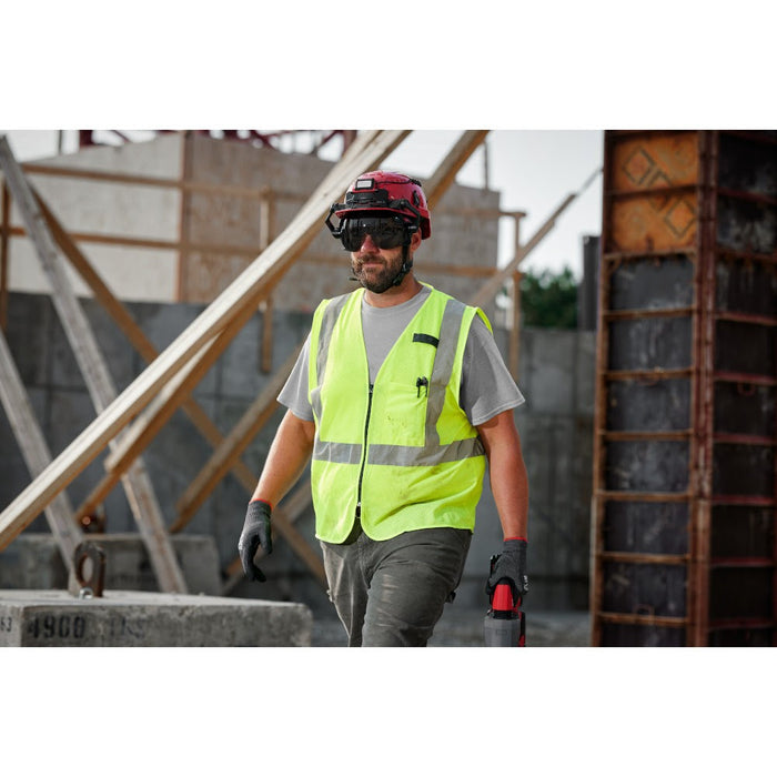 Milwaukee 48-73-2241 Class 2 High Visibility Yellow Mesh One Pocket Safety Vest - S/M - 6