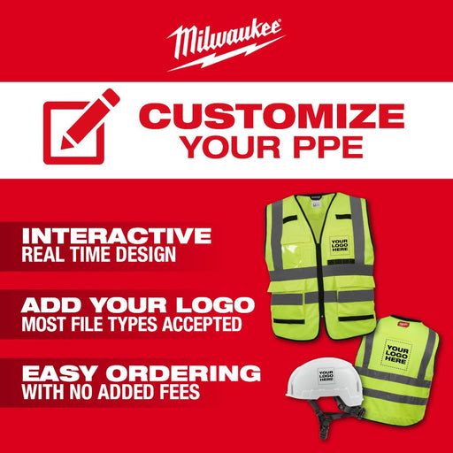 Milwaukee 48-73-2243 Class 2 High Visibility Yellow Mesh One Pocket Safety Vest - 2X/3X - 2
