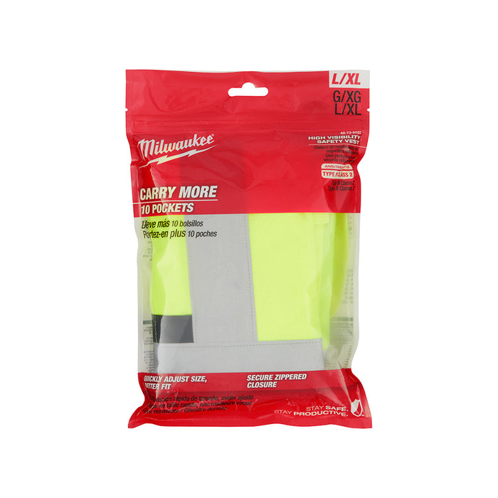 Milwaukee 48-73-5022 Class 2 - High Visibility Yellow Safety Vest - L/XL - 9