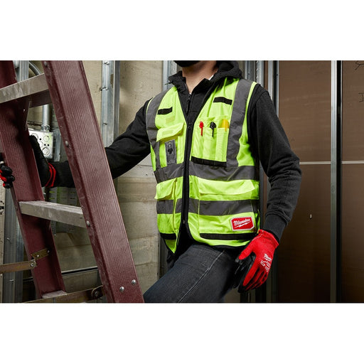 Milwaukee 48-73-5042 High Visibility Yellow Performance Safety Vest - L/XL - 2