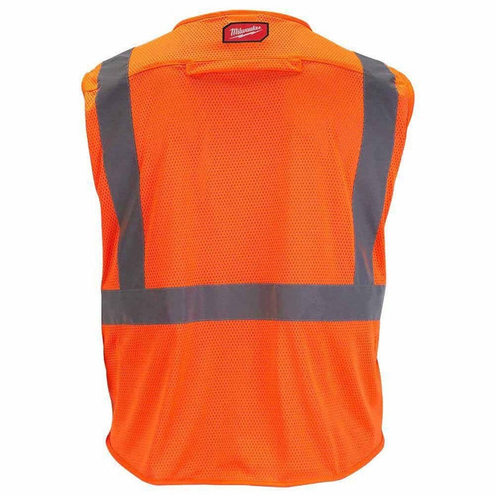 Milwaukee 48-73-5115 Class 2 High Visibility Orange Mesh Safety Vest S/M with Moisture-Wicking, Anti-Microbial Fabric (1 Each) - 7