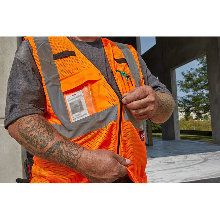 Milwaukee 48-73-5116 Class 2 High Visibility Orange Mesh Safety Vest - L/XL - 6