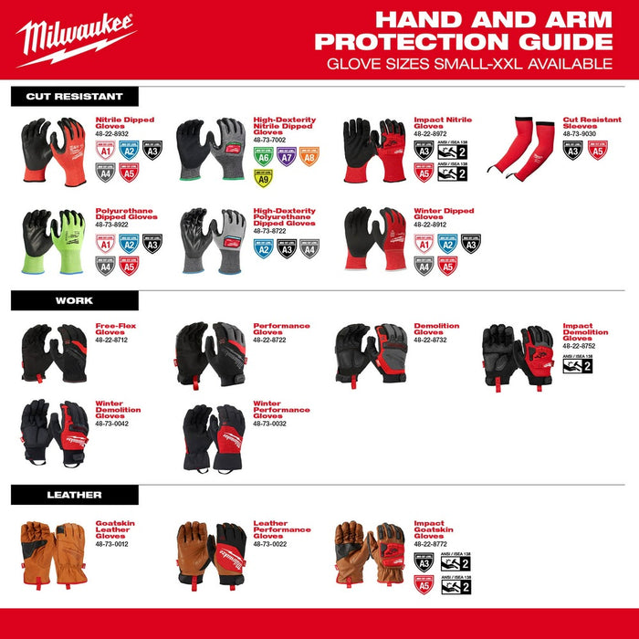 Milwaukee 48-73-7000B 12 Pair Cut Level 6 High-Dexterity Nitrile Dipped Gloves - S - 8