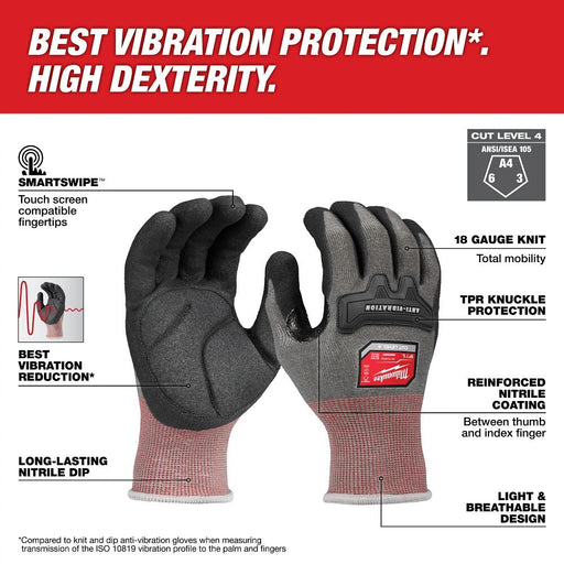 Milwaukee 48-73-8760 Anti-Vibration Cut Level 4 High Dexterity Nitrile Dipped Glove - Small - 2