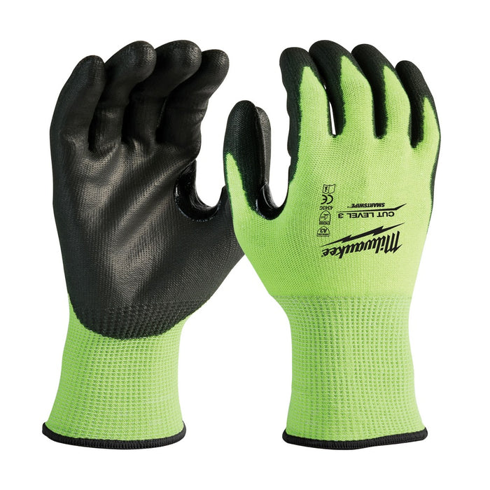 Milwaukee 48-73-8931B 12PK High Visibility Cut Level 3 Polyurethane Dipped Safety Gloves - Medium