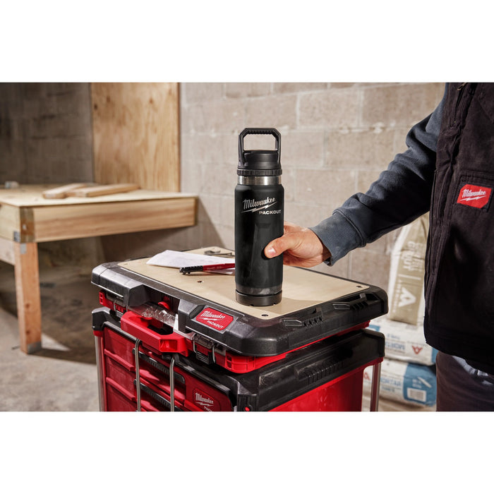 Milwaukee 48-82-8396B PACKOUT 24oz Insulated Bottle with Leakproof Chug Lid Black - 5