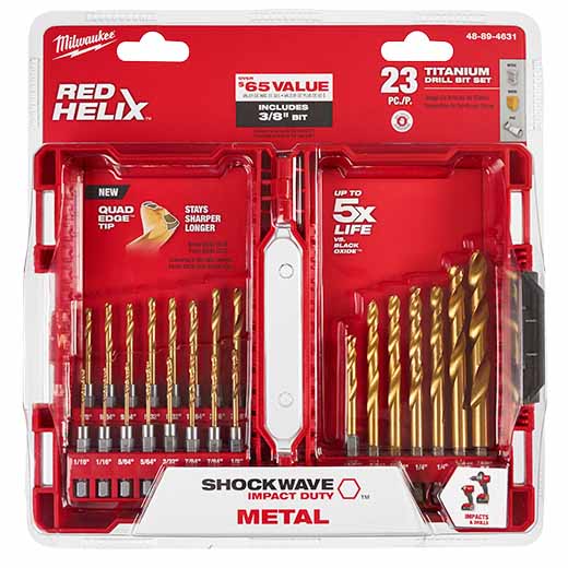 Milwaukee  48-89-4631 23 Piece TiN Shockwave Drill Bit Kit - 2