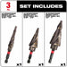 Milwaukee 48-89-9256 SHOCKWAVE Impact Duty Step Bit Mechanical Set (#2, #3, #8) - 4