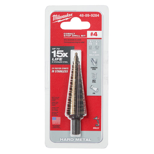 Milwaukee 48-89-9284 Milwaukee Cobalt Step Drill Bit #4 (3/16"-7/8") - 2