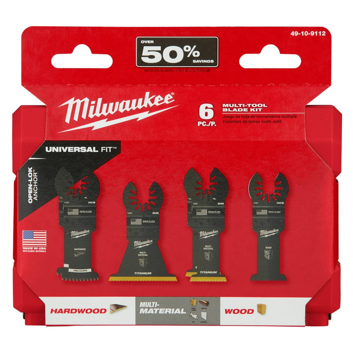 Milwaukee  49-10-9112 Milwaukee® OPEN-LOK™ 6PC MULTI-TOOL BLADE KIT - 9