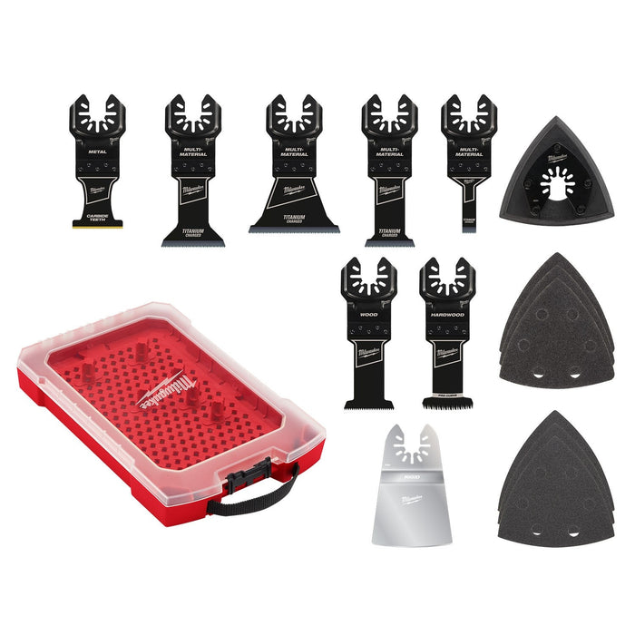 Milwaukee 49-10-9114 Universal Fit OPEN-LOK 15PC Oscillating Multi-Tool Blade Kit w/ Modular Case